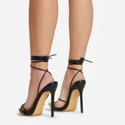 EGO Gelato Lace Up Platform Heel In Black Faux Leather -EGO shop 06 01 23 fw45972 sq