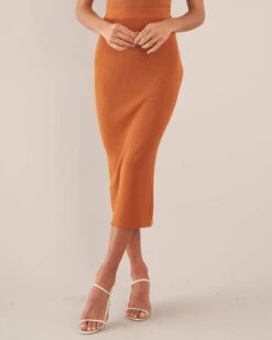 Afina Knit Skirt - Biscotti