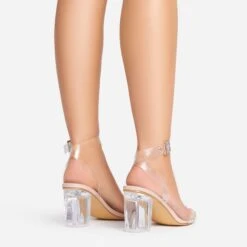 EGO Lena Barely There Perspex Block Clear Heel In Nude Patent -EGO shop 15 02 23 fw63521 sb2