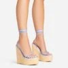 EGO Escape-Away Lace Up Woven Platform Wedge Heel In Lilac Faux Leather -EGO shop 15 02 23 fw63598 s