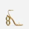 EGO Farah Ankle Strap Square Toe Gold Chain Heel In Gold Faux Leather -EGO shop 15 06 22 fw12876
