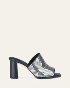 CUPID HIGH HEEL SANDALS SILVER BLACK