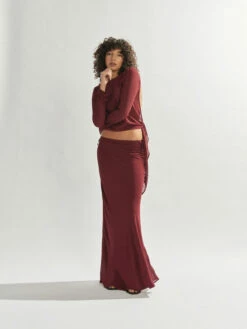Maxine Maxi Skirt Burgundy -EGO shop 1rnVm yWBfNi3dsJDyb7XEjGc 36766.1710933845