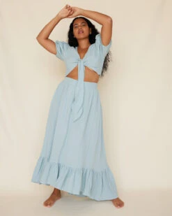 Saloma Linen Skirt - Duckegg Blue -EGO shop 1u9 KocuTSnRpisKgUsTM K2A 77011.1709816897