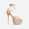 EGO Gabby Strappy Detail Peep Toe Extreme Platform Stiletto Heel In Nude Patent -EGO shop 20 01 23 fw acc49465 sq