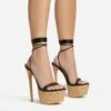 EGO West-Coast Lace Up Open Toe Cork Platform Stiletto Heel In Black Faux Leather -EGO shop 20 01 23 fw acc52772 s