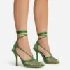 EGO New-Me Lace Up Square Toe Court Heel In Green Fishnet -EGO shop 22 09 22 fwbags0141