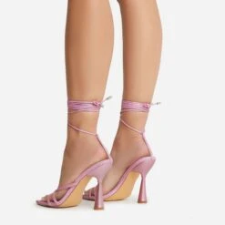 EGO Say-My-Name Lace Up Strappy Pointed Toe Statement Block Heel In Pink Glitter -EGO shop 22 09 22 fwbags0271 copy