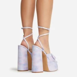 EGO Hot-Sauce Bow Detail Statement Platform Block Heel In Multi Ombre Glitter -EGO shop 22 09 22 fwbags0311 copy