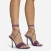 EGO Tribute-To Lace Up Open Square Toe Stiletto Heel In Lilac Velvet -EGO shop 28 10 22 fw23723 sqjpg copy
