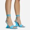 EGO Crashing Lace Up Square Toe Cut Out Wedge Heel In Blue Patent -EGO shop 28 10 22 fw25906 sq
