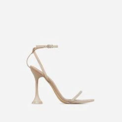 EGO Crew Ankle Strap Pointed Toe Statement Heel In Nude Faux Leather -EGO shop 28 10 22 fw25960 sq