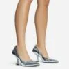EGO Pointed Court Kitten Heel In Silver Patent -EGO shop 30 11 22 fw31733 sq