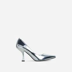 EGO Pointed Court Kitten Heel In Silver Patent -EGO shop 30 11 22 fw32001 sq