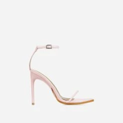 EGO Pick-N-Mix Ankle Strap Pointed Toe Stiletto Heel In Pink Faux Leather -EGO shop 30 11 22 fw32068 sq