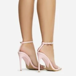 EGO Pick-N-Mix Ankle Strap Pointed Toe Stiletto Heel In Pink Faux Leather -EGO shop 30 11 22 fw33409 sq