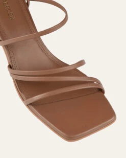 SOFIA MID HEEL SANDALS DARK TAN LEATHER -EGO shop 3MxE iHeW 9z5YkpdTjyyxeAM 45616.1711106913