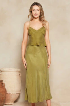 Cinzia Blake Maxi Skirt - Olive
