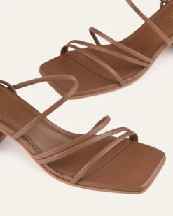 SOFIA MID HEEL SANDALS DARK TAN LEATHER -EGO shop C40 F7jm3gbE8j67szaKQeYo 26910.1711106913