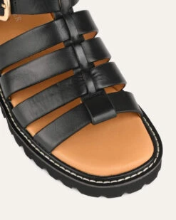 GINO FLAT SANDALS BLACK LEATHER -EGO shop DgjVAZeO fLrulTeKx8quqduQ 65059.1711106747