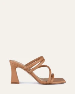 GENESIS HIGH HEEL SANDALS TAN LEATHER