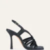 LIBBY HIGH HEEL SANDALS BLACK LEATHER