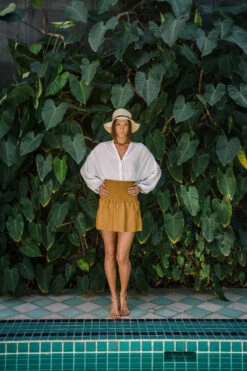 LIBERTY LEATHER SKIRT - TAN