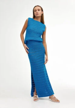 LAURA CROCHET SKIRT - BLUE