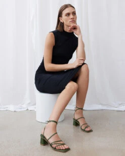 SOFIA MID HEEL SANDALS MOSS GREEN LEATHER -EGO shop O2D6C35 N2I7mSPmZ oeuFJEg 64211.1711106749