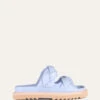 VENUS FLAT SLIDES ICE BLUE LEATHER