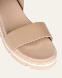 ILLUSION FLAT WEDGE SANDALS WHITE TAN LEATHER -EGO shop OYhmN8pQDTOyvA23 fr4MPp E 94269.1711106664