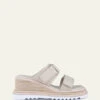 KELSEA MID HEEL WEDGE SANDALS SAND LEATHER