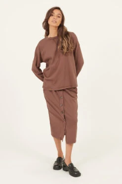 LINA PENCIL SKIRT - CHOC CHIP - FINAL SALE