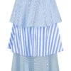 Tiered Stripe Skirt - Marine Blue Stripe