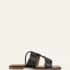 SUSSEX FLAT SLIDES BLACK LEATHER