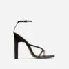 EGO Enlighten Criss Cross Square Toe Sculptured Block Heel In Black Faux Leather -EGO shop atg0013 10770 black