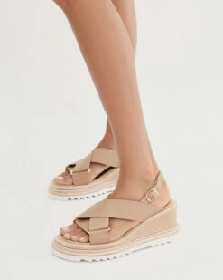 KATYA MID HEEL WEDGE SANDALS TAN LEATHER -EGO shop cvw Wq73f45u9FSiTTBJP3O8 25059.1711106860