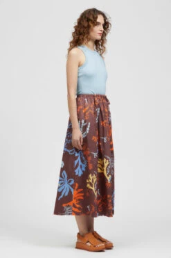Roho Maxi Skirt Brown Seaweed Print -EGO shop cxMdrQVWkPp5Wyo5oN0IoxhWE 60181.1710761790