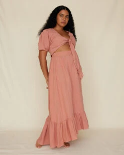 Saloma Linen Skirt - Rosewood -EGO shop ekRI8vrZF1Gto1ioSIPWqyEg 75203.1710255806