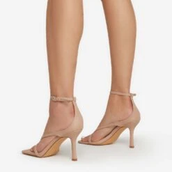 EGO Eve Square Toe Strappy Heel In Nude Faux Leather -EGO shop eve 0177