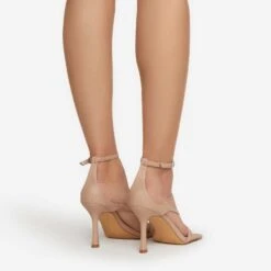 EGO Eve Square Toe Strappy Heel In Nude Faux Leather -EGO shop eve 0178