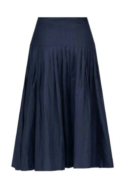 WALK THE LINE PIN-TUCK SKIRT - Navy