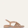 QUEEN FLAT SANDALS TAN LEATHER