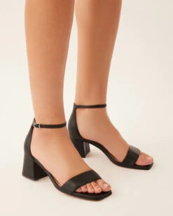 LURA MID HEEL SANDALS BLACK LEATHER -EGO shop m0UPy eDDELouSkNODl75UOD8 64723.1711106749