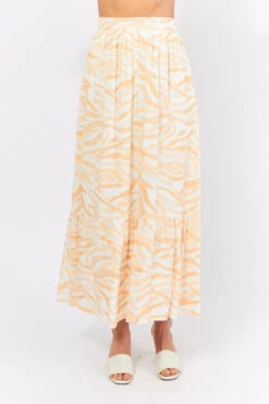 FINLEY MAXI SKIRT - ORANGE WAVE