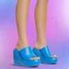 EGO Ocean-Eyes Peep Toe Platform Wedge Heel Mule In Blue Rubber -EGO shop ocean eyes blue1 s
