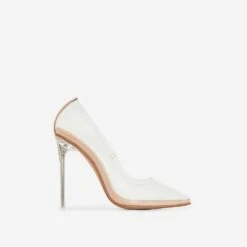 EGO Farrah Perspex Court Clear Heel In Nude Patent -EGO shop samples 39