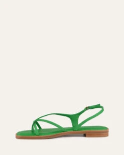 PHOEBE FLAT SANDALS EMERALD GREEN LEATHER -EGO shop t9WdNMAn4ozbXYm5 foJ fJs 23730.1711106753