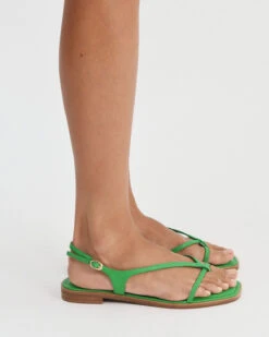 PHOEBE FLAT SANDALS EMERALD GREEN LEATHER -EGO shop uNu PxB YbDzPgtETo5Dd wcw 05884.1711106751