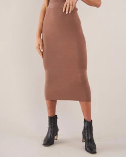 Afina Knit Skirt - Cocoa -EGO shop yd4UjpxvXWH7OHrIjJYG4b6iM 81043.1709816882